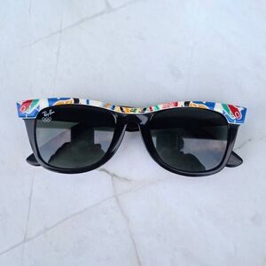 '92 Ray-ban B&L 1992 Barcelona Olympic Black Wayfarer Top Accent Sunglasses